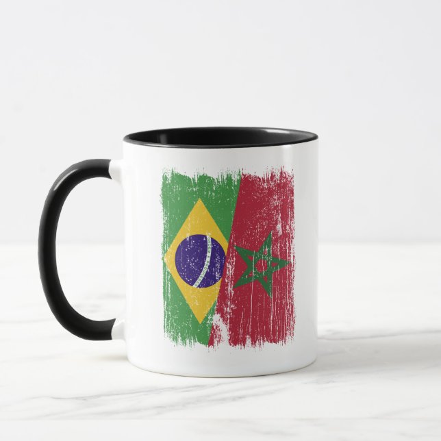 Mug Brésil Maroc Demi Drapeau Brésilien Marocain (Gauche)