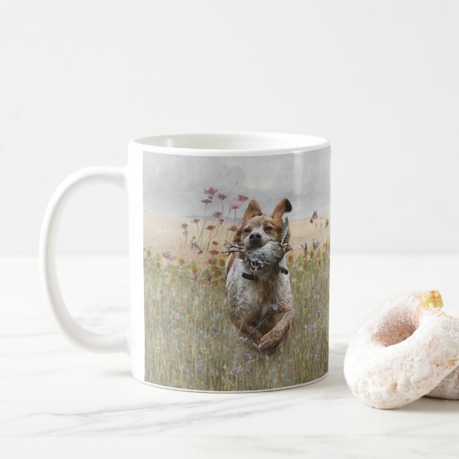 Mug Bretagne Espagnol chasse caille, Art (Avec donut)