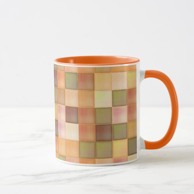 Mug breveté par un Carré orange profond (Droite)