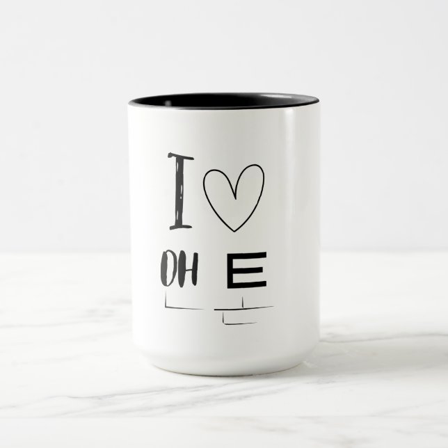 Mug Brew au coeur : J'aime Oh E (Centre)