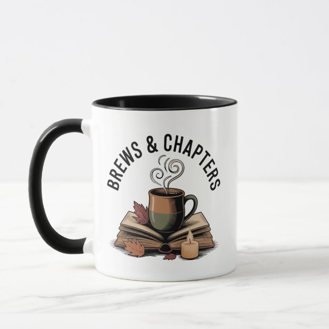Mug Brews & Chapitres — Thé et livres de sorcière cosy (Gauche)