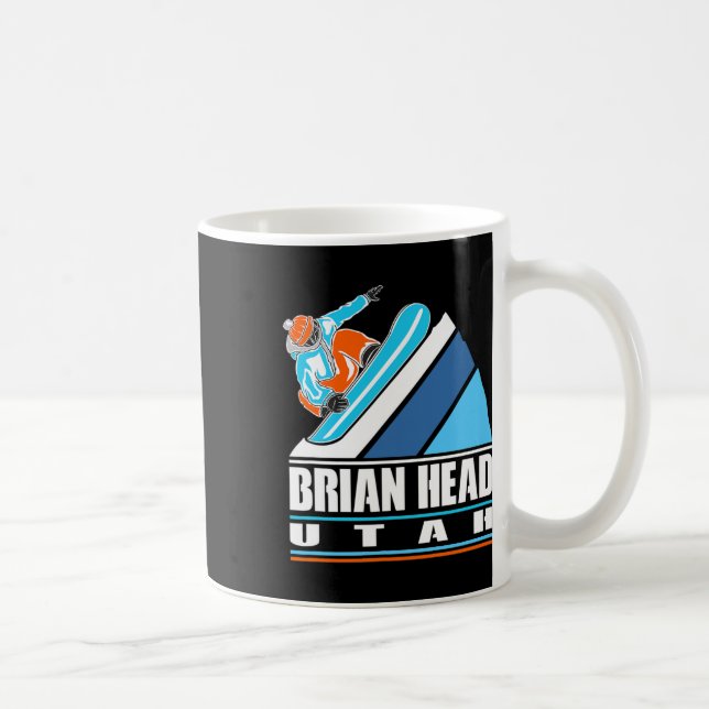 Mug Brian Head Utah - Snowboardeur Vintage (Droite)
