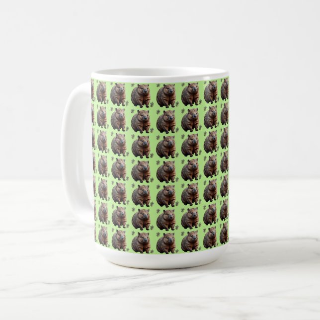 Mug Brickwork Burrow : Une toile verte de Wombat, (Devant gauche)