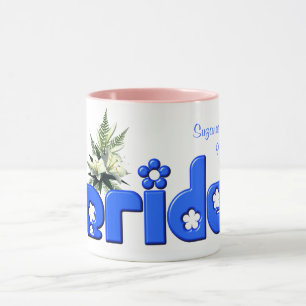 Mug Bride Mariage personnalisé bleu