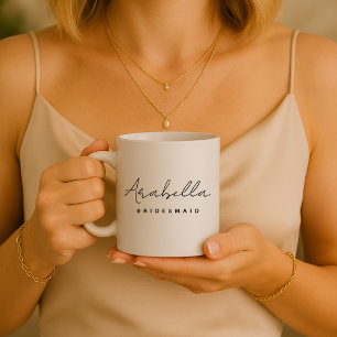 Mug Bridesmaid   Bachelorette de script minimaliste mo