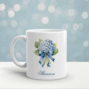 Mug Bridesmaid Blue Hydrangea Bouquet