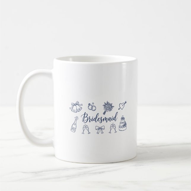 Mug Bridesmaid Bride Squad Bow Bridal Party Wedding (Gauche)
