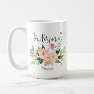 Mug Bridesmaid Floral Mariage personnalisé -5