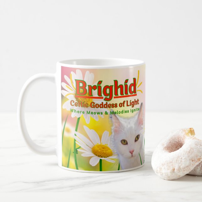 Mug Brighid Déesse celtique gauchère (Avec donut)