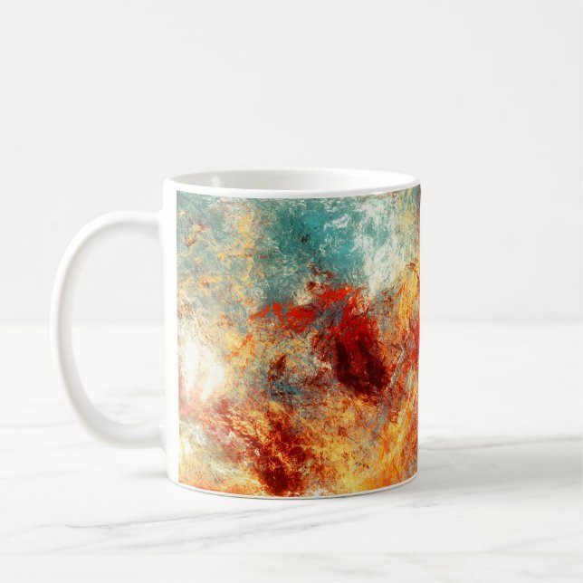 Mug Bright artistic splashes. Abstract painting color  (Gauche)