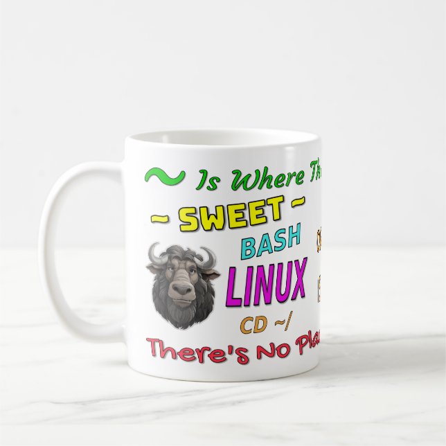 Mug Bright Colorful Home Sweet Home - Gnu Linux Theme (Gauche)