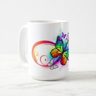 Mug Bright infinity with rainbow butterfly