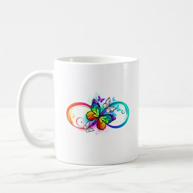 Mug Bright infinity with rainbow butterfly (Gauche)