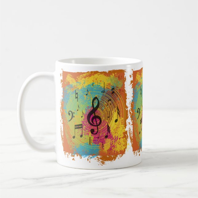 Mug Bright Music Notes sur l'explosion de couleur (Gauche)