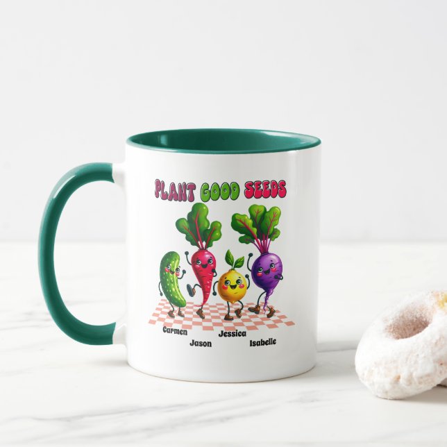 Mug Bright PLANTE BONNE GRAINES Personnalisé 4 Enfants (Avec donut)