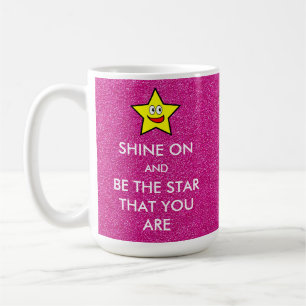 Mug Brille et sois l'étoile que tu es rose