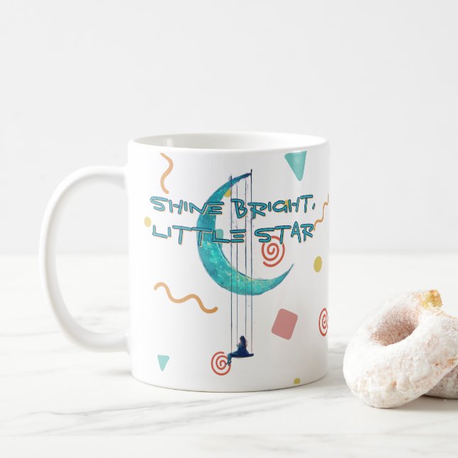 Mug Brillez, Petite Étoile – Nuit Étoilée Mignonne (Avec donut)