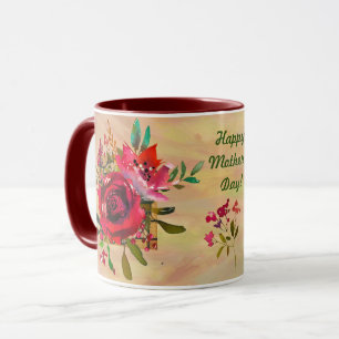 MUG BRILLIANT FLORAL HEUREUX MESSAGE DE LA JOURNÉE DE