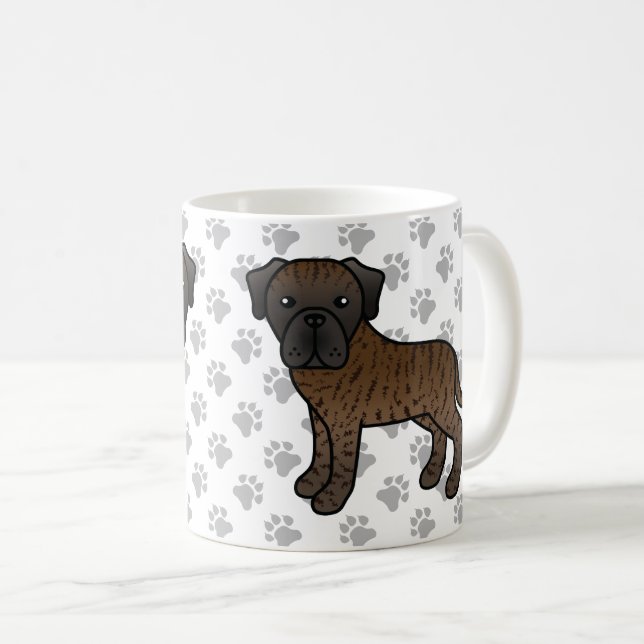 Mug Brindle Anglais Mastiff mignon chien de dessin (Devant droit)