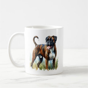 Mug Brindle Boxer Dog en aquarelle