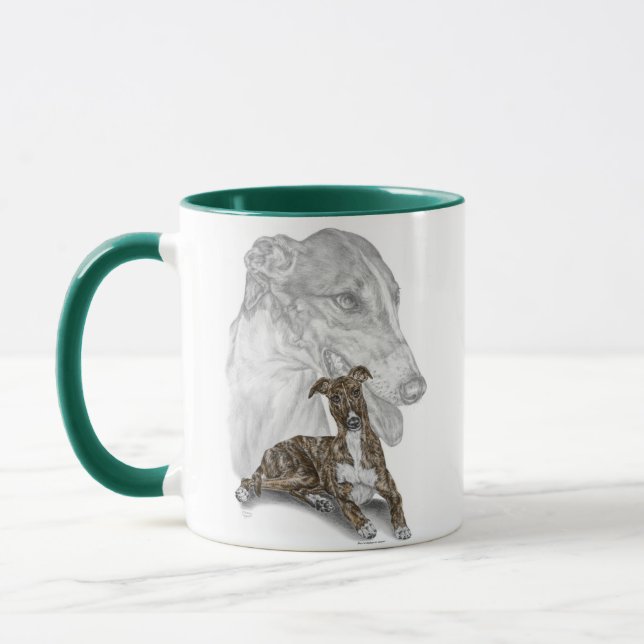Mug Brindle Greyhound Chig Art (Gauche)