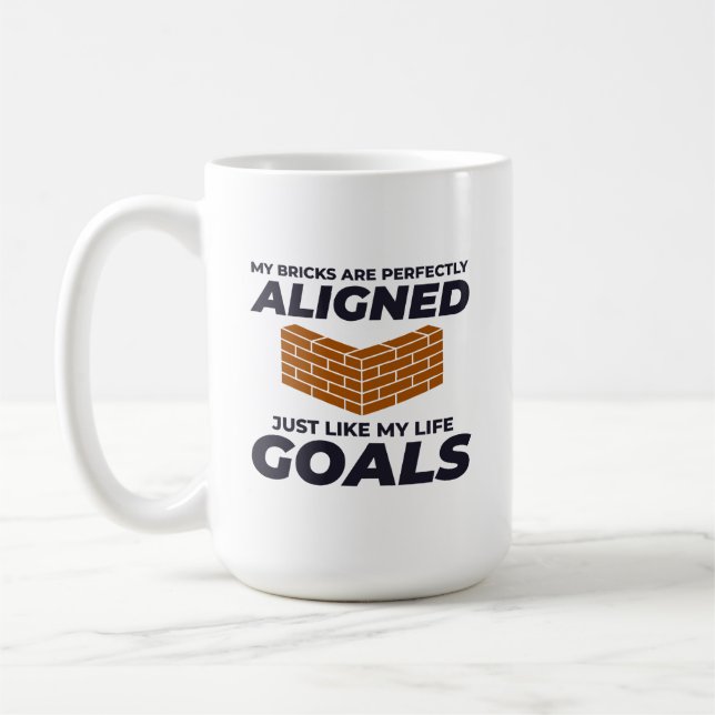 Mug Briques alignées, Objectifs alignés : Bicklayer hu (Gauche)