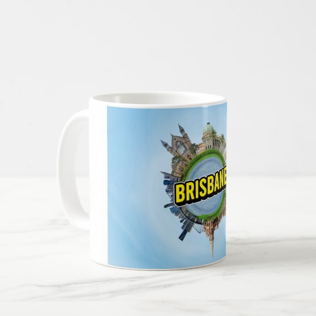 Mug Brisbane minuscule petite planète monument archite (Devant gauche)