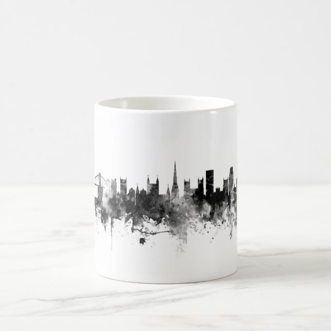 Mug Bristol Angleterre Skyline Noir Blanc (Centre)
