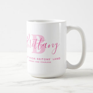 Mug Brittany nom signification et monogramme texte ros