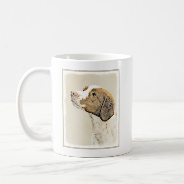 Mug Brittany Peinture - Cute Original Chien Art (Gauche)