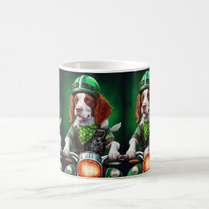 Mug Brittany Spaniel conduite vélo St. Patrick's Day
