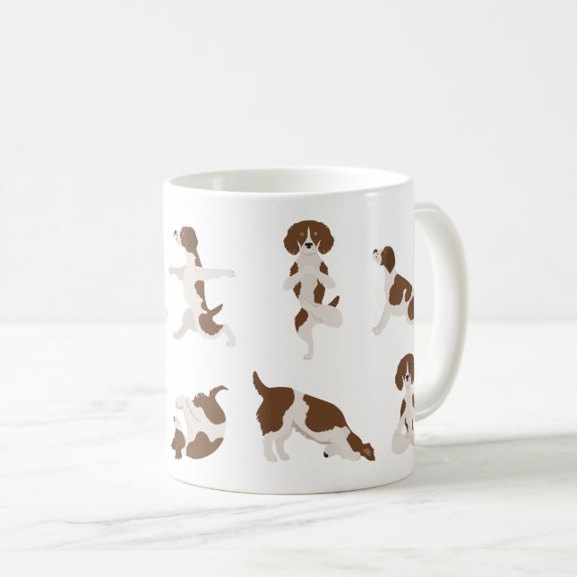 Mug Brittany spaniel dog faisant du yoga (Devant droit)