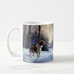 Mug Brittany Spaniel Laissez Neige Noël