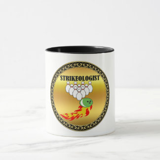 Mug Broches de quilles et boule avec le mot STRIKEOLOG