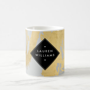 Mug Brochures Edgy Faux Gold sur Grey