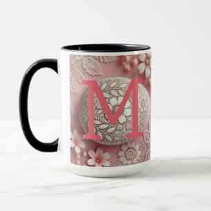 Mug Broderie anglaise monogrammée œuf de Pâques floral