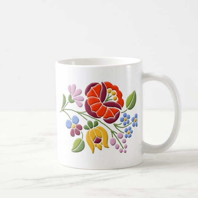 Mug Broderie de Kalocsa - art populaire hongrois (Droite)