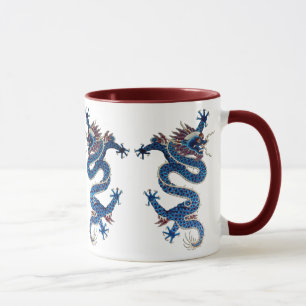 Mug Broderie orientale bleue de Chinois d'antiquité de