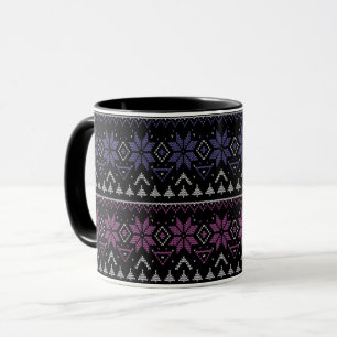 Mug Broderie point de croix Noël joyeux sweat hideux
