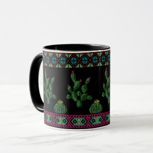 Mug Broderie tribale au point de croix mexica