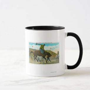 Mug Bronco s'opposant au rodéo annuel de salines
