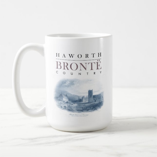 Mug Bronte Country avec Haworth Church et Parsonage (Gauche)