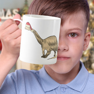 Mug Brontosaurus festif Mignon Elfe de Noël Santa Dino