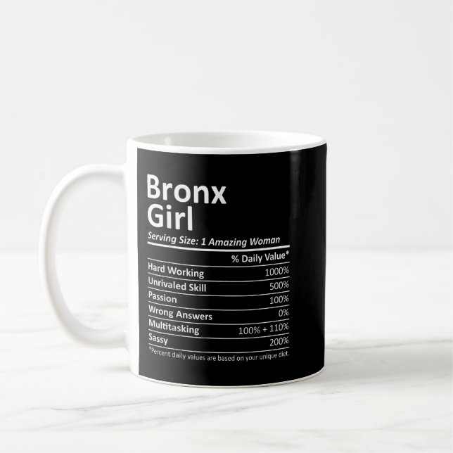 Mug BRONX GIRL NY NEW YORK Funny City Accueil Racines  (Gauche)