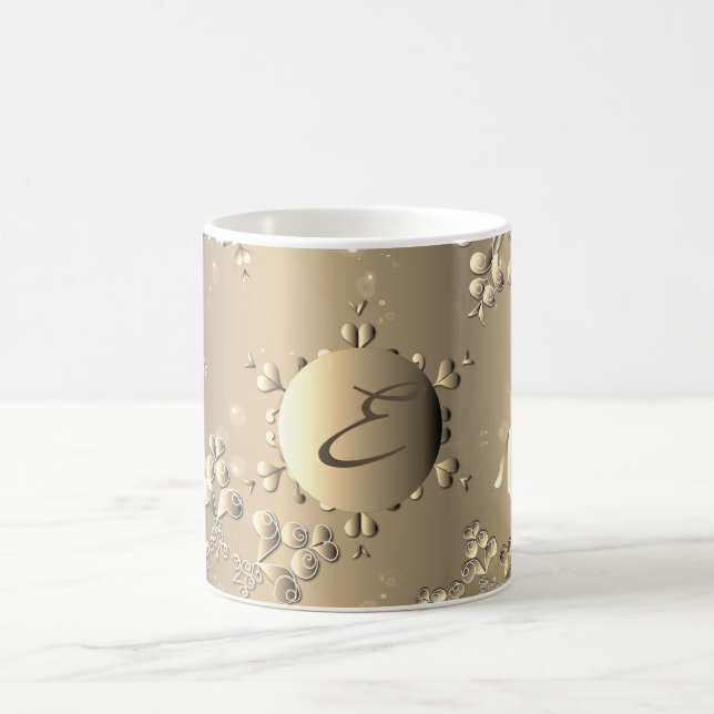 Mug Bronzy Monogramme Snowflakes et rennes (Centre)