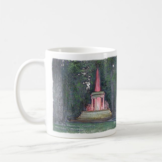 Mug Brooks Memorial Fountain Coffee Mug, Marshall Mich (Gauche)