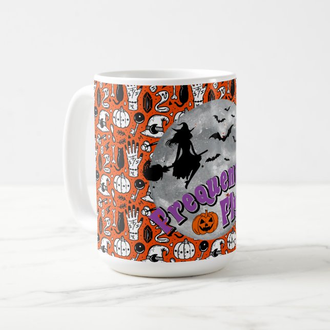 Mug Broomstick pour sorcière Halloween Circulaire fréq (Devant gauche)