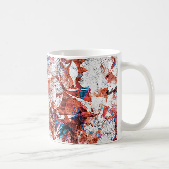 Mug Brosse à peinture rouge art numérique moderne abst (Droite)