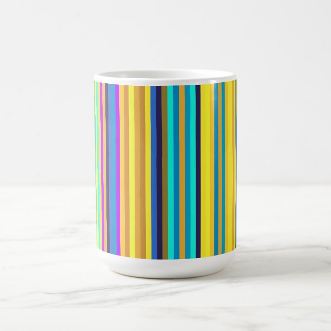Mug Brouillard de rayures verticales vives (Centre)