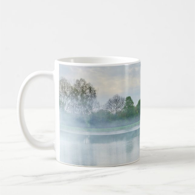 Mug Brouillard sur le lac avec votre nom (Gauche)